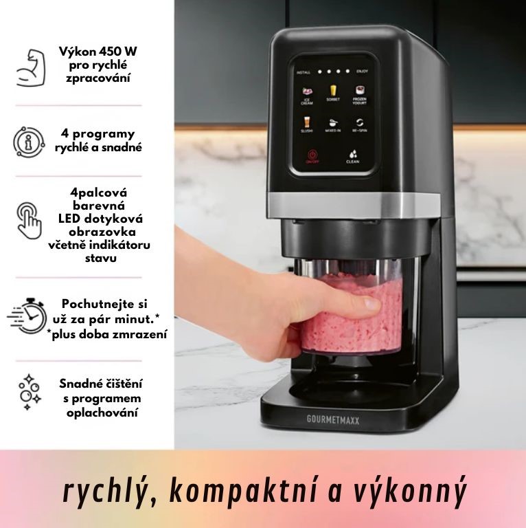 GourmetMaxx Zmrzlinovač a výrobník mražených dezertů SmoothUp Touch 30480 (10)